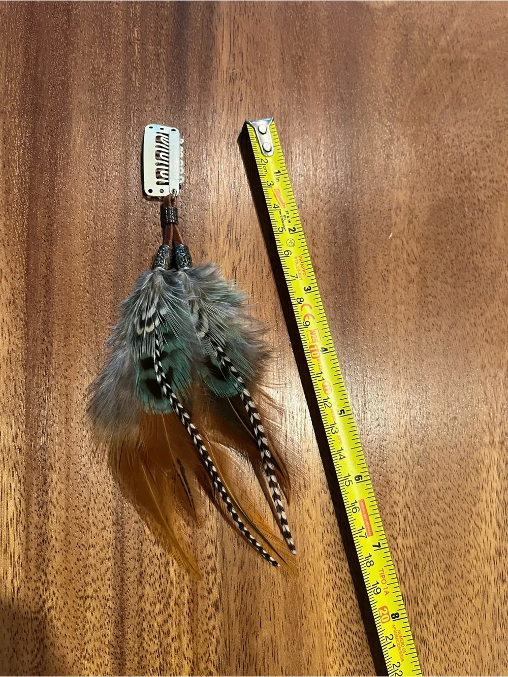 Feather Hair Clip — Brown & Green Feather Accent